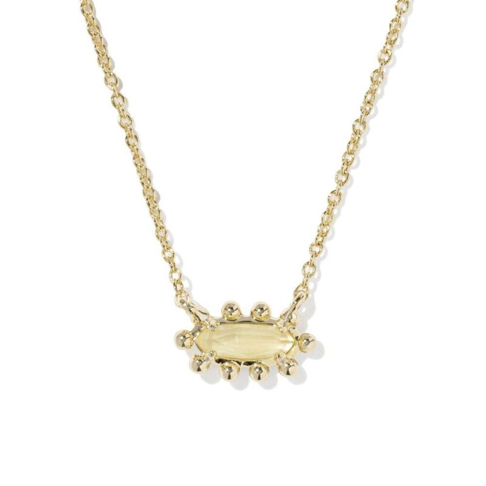 Kendra Scott Emma Framed Pendant Necklace - Light Yellow Illusion One Size